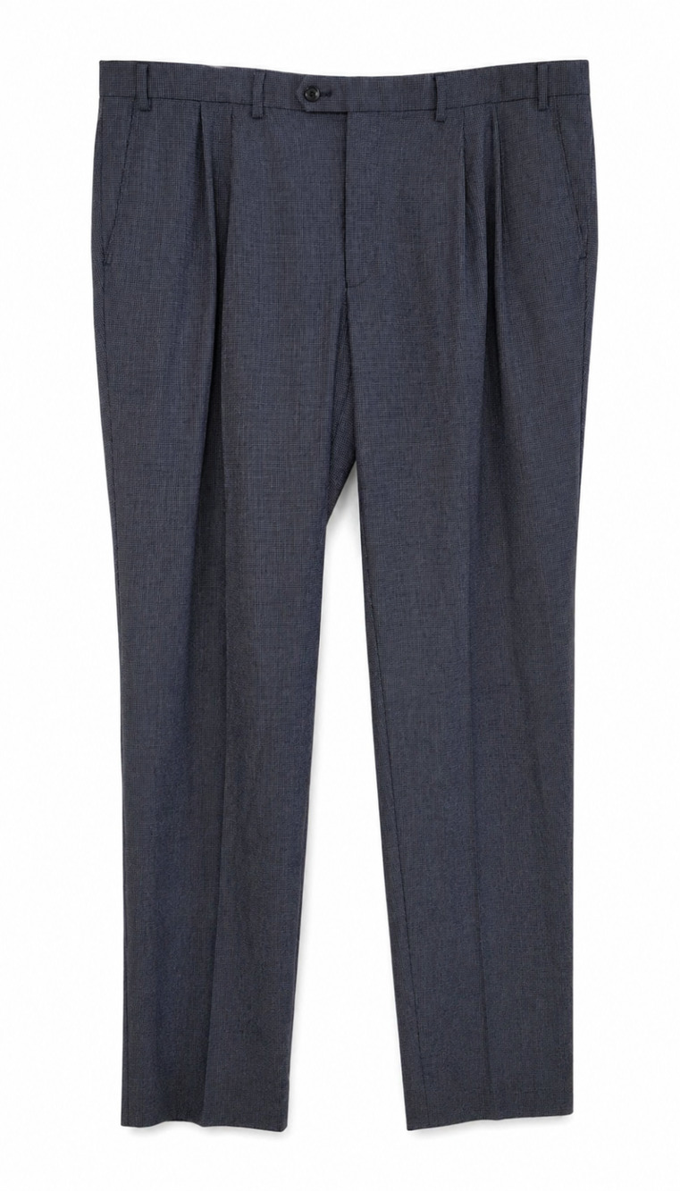 Ralph Lauren Mens Dress Pants Blue 40x31 Pleated Trouser Classic Fit Stretch Ivy